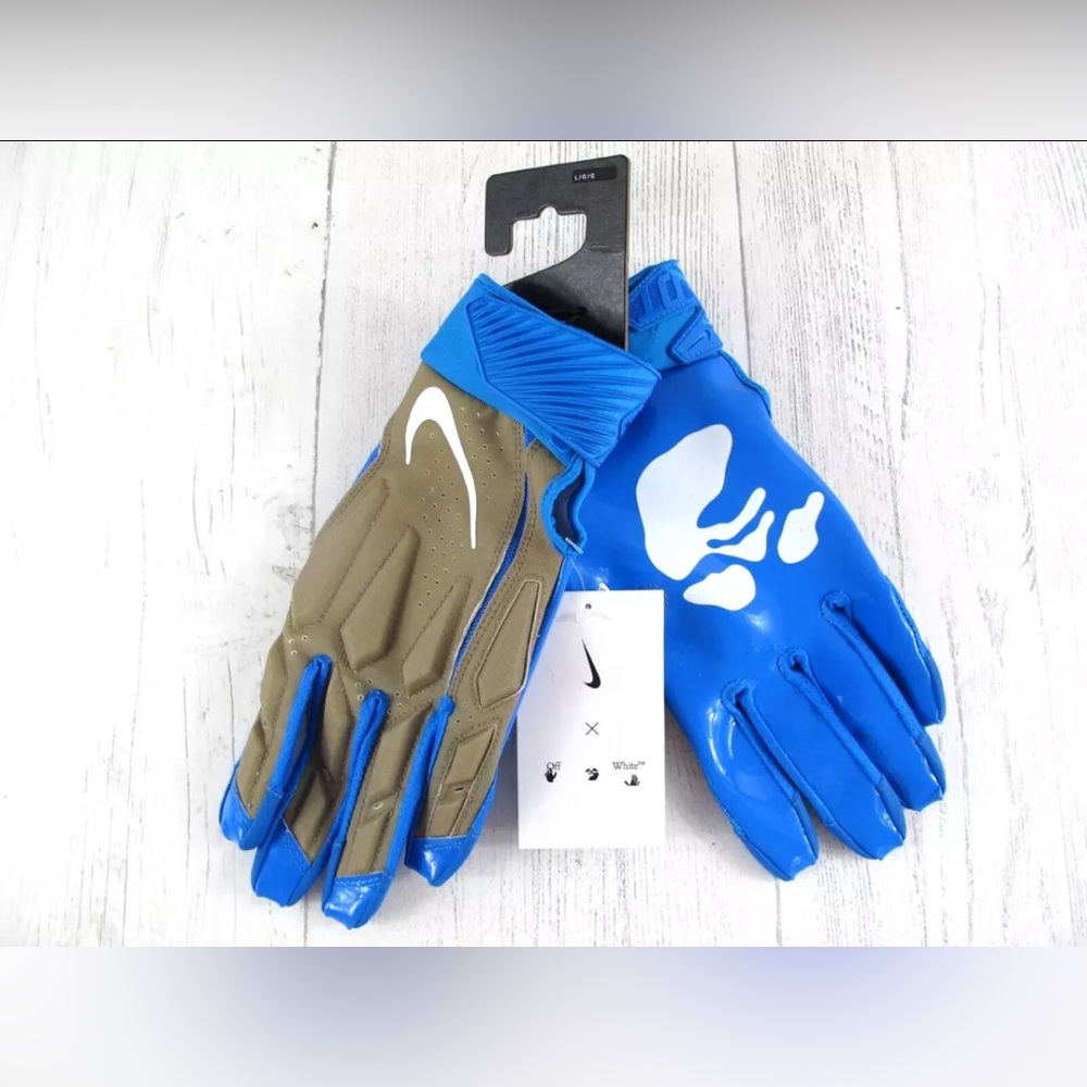 Nike Off-White Virgil Abloh D-Tack Football Gloves Men’s DV3792 Size XXL